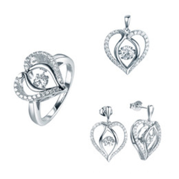 Fashion Heart Jewelry Set 925 Sterling Silver